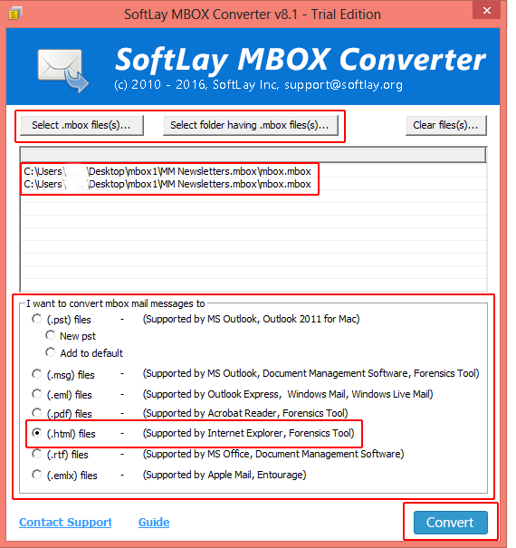 MBOX to HTML Format screenshot